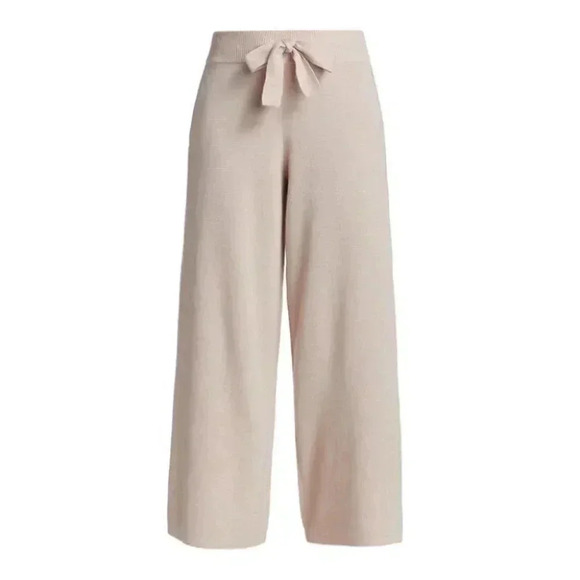 NWT Staud Muffet Wool Knit Wide Leg Drawstring Pants in Oatmeal Size: Medium - Picture 1 of 13